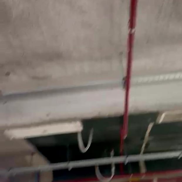 Sprinkler drops from a concrete soffit
