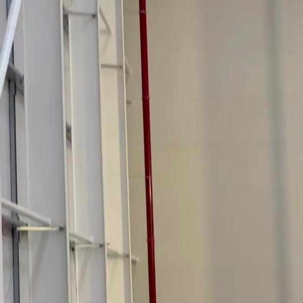 Riser rising up an external wall